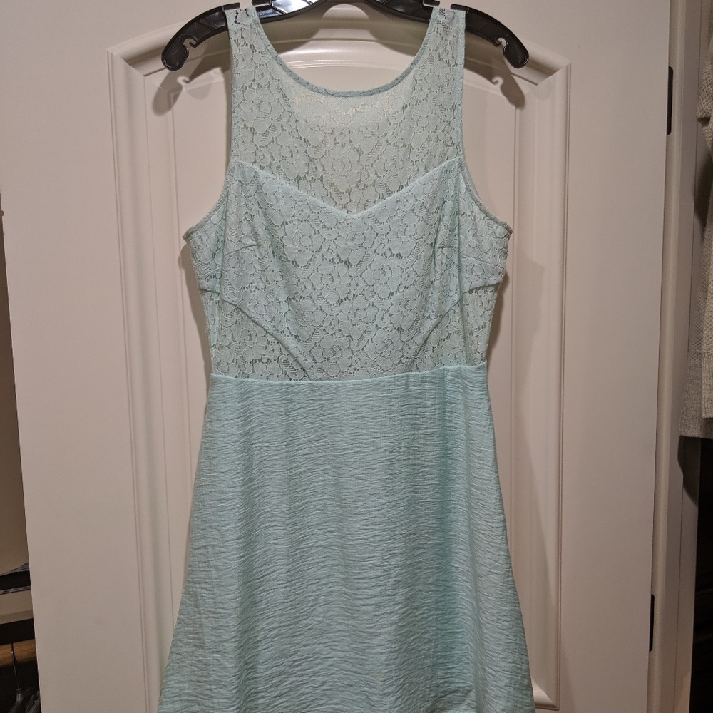 BCBGeneration Mint Lace Bodice Skater Dress